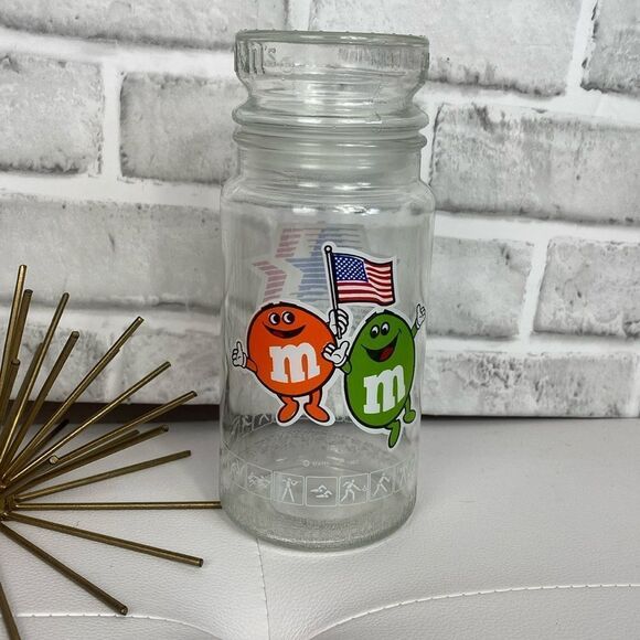 Vintage 1984 M&M’s Olympics Glass Jar - Picture 1 of 8